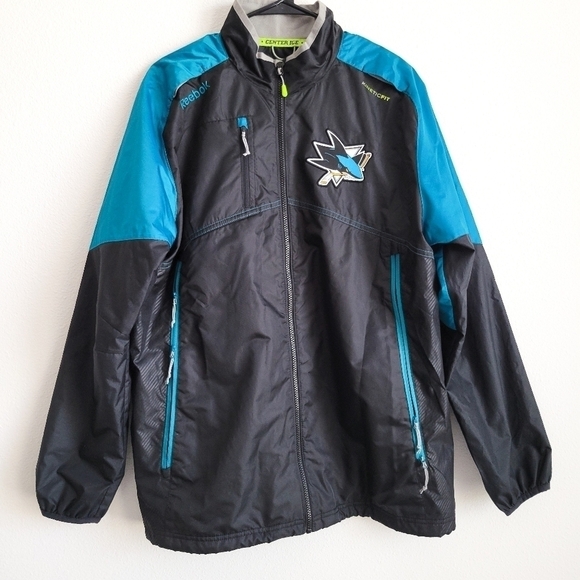 Reebok NHL sharks hocket kineticfit jacket Size M Lightweight Windbreaker - Picture 2 of 13
